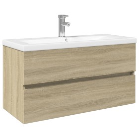 vidaXL 2-tlg. Badmöbel-Set Keramik und Holzwerkstoff