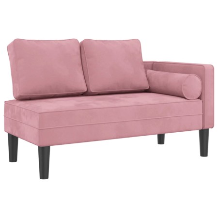 vidaXL Chaiselongue mit Kissen Rosa Samt