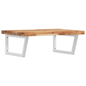 vidaXL Waschbeckenregal Wandmontage Stahl und Akazienholz