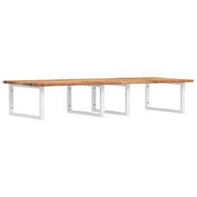 vidaXL Waschbeckenregal Wandmontage Stahl und Akazienholz
