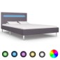 Bettgestell mit LED Grau Stoff 120 x 200 cm Bettgestell mit LED Grau Stoff 120 x 200 cm