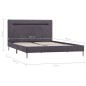Bettgestell mit LED Grau Stoff 120 x 200 cm Bettgestell mit LED Grau Stoff 120 x 200 cm