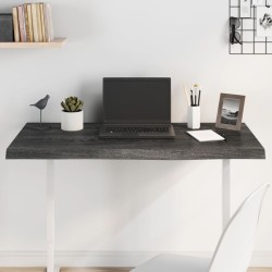 Tischplatte Dunkelgrau 100x40x4 cm Massivholz Eiche Behandelt