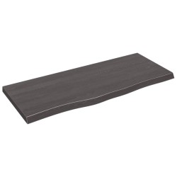 Tischplatte Dunkelgrau 100x40x4 cm Massivholz Eiche Behandelt