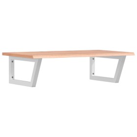 vidaXL Waschtischplatte mit Halterung Stahl und Massivholz Eiche