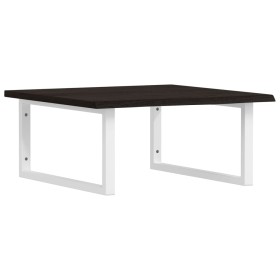 vidaXL Waschtischplatte mit Halterung Stahl und Massivholz Eiche