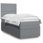 vidaXL Boxspringbett mit Matratze Hellgrau 90x190 cm Stoff vidaXL Boxspringbett mit Matratze Hellgrau 90x190 cm Stoff