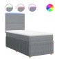 vidaXL Boxspringbett mit Matratze Hellgrau 90x190 cm Stoff vidaXL Boxspringbett mit Matratze Hellgrau 90x190 cm Stoff