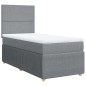 vidaXL Boxspringbett mit Matratze Hellgrau 90x190 cm Stoff vidaXL Boxspringbett mit Matratze Hellgrau 90x190 cm Stoff