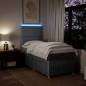 vidaXL Boxspringbett mit Matratze Hellgrau 90x190 cm Stoff vidaXL Boxspringbett mit Matratze Hellgrau 90x190 cm Stoff