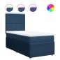 vidaXL Boxspringbett mit Matratze Blau 90x190 cm Stoff vidaXL Boxspringbett mit Matratze Blau 90x190 cm Stoff