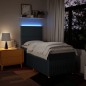 vidaXL Boxspringbett mit Matratze Blau 90x190 cm Stoff vidaXL Boxspringbett mit Matratze Blau 90x190 cm Stoff