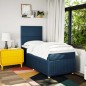 vidaXL Boxspringbett mit Matratze Blau 90x190 cm Stoff vidaXL Boxspringbett mit Matratze Blau 90x190 cm Stoff