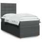 vidaXL Boxspringbett mit Matratze Dunkelgrau 90x190 cm Stoff vidaXL Boxspringbett mit Matratze Dunkelgrau 90x190 cm Stoff