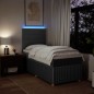 vidaXL Boxspringbett mit Matratze Dunkelgrau 90x190 cm Stoff vidaXL Boxspringbett mit Matratze Dunkelgrau 90x190 cm Stoff