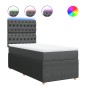 vidaXL Boxspringbett mit Matratze Dunkelgrau 90x190 cm Stoff vidaXL Boxspringbett mit Matratze Dunkelgrau 90x190 cm Stoff