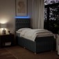vidaXL Boxspringbett mit Matratze Dunkelgrau 90x190 cm Stoff vidaXL Boxspringbett mit Matratze Dunkelgrau 90x190 cm Stoff