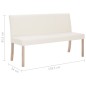 Sitzbank 139,5 cm Cremeweiß Kunstleder Sitzbank 139,5 cm Cremeweiß Kunstleder