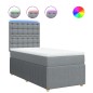 vidaXL Boxspringbett mit Matratze Hellgrau 90x190 cm Stoff vidaXL Boxspringbett mit Matratze Hellgrau 90x190 cm Stoff