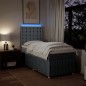 vidaXL Boxspringbett mit Matratze Hellgrau 90x190 cm Stoff vidaXL Boxspringbett mit Matratze Hellgrau 90x190 cm Stoff