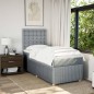 vidaXL Boxspringbett mit Matratze Hellgrau 90x190 cm Stoff vidaXL Boxspringbett mit Matratze Hellgrau 90x190 cm Stoff