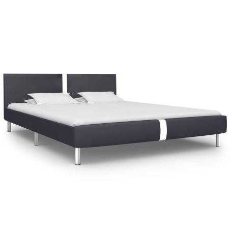 vidaXL Bettgestell Schwarz Kunstleder 140 x 200 cm