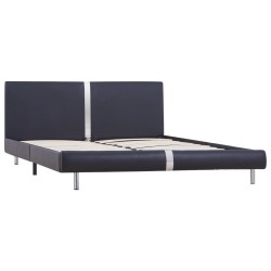 vidaXL Bettgestell Schwarz Kunstleder 140 x 200 cm