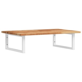 vidaXL Waschbeckenregal Wandmontage Stahl und Akazienholz