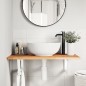vidaXL Waschbeckenregal Wandmontage Stahl und Akazienholz vidaXL Waschbeckenregal Wandmontage Stahl und Akazienholz