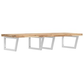 vidaXL Waschbeckenregal Wandmontage Stahl und Akazienholz