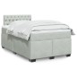 vidaXL Boxspringbett mit Matratze Hellgrau 120x200 cm Samt vidaXL Boxspringbett mit Matratze Hellgrau 120x200 cm Samt