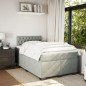 vidaXL Boxspringbett mit Matratze Hellgrau 120x200 cm Samt vidaXL Boxspringbett mit Matratze Hellgrau 120x200 cm Samt