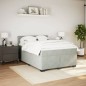 vidaXL Boxspringbett mit Matratze Hellgrau 140x190 cm Samt vidaXL Boxspringbett mit Matratze Hellgrau 140x190 cm Samt