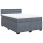 vidaXL Boxspringbett mit Matratze Dunkelgrau 140x190 cm Samt vidaXL Boxspringbett mit Matratze Dunkelgrau 140x190 cm Samt