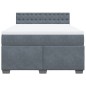 vidaXL Boxspringbett mit Matratze Dunkelgrau 140x190 cm Samt vidaXL Boxspringbett mit Matratze Dunkelgrau 140x190 cm Samt