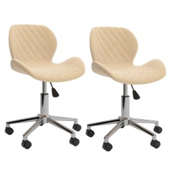 Esszimmerstühle 2 Stk. Drehbar Creme Samt