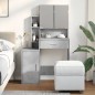 vidaXL Schminktisch mit Schrank Betongrau 80x35x132 cm vidaXL Schminktisch mit Schrank Betongrau 80x35x132 cm