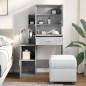 vidaXL Schminktisch mit Schrank Betongrau 80x35x132 cm vidaXL Schminktisch mit Schrank Betongrau 80x35x132 cm
