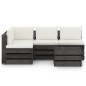 vidaXL 5-tlg. Garten-Lounge-Set mit Kissen Grau Imprägniertes Holz vidaXL 5-tlg. Garten-Lounge-Set mit Kissen Grau Imprägniertes Holz