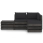 4-tlg. Garten-Lounge-Set mit Kissen Grau Imprägniertes Holz 4-tlg. Garten-Lounge-Set mit Kissen Grau Imprägniertes Holz