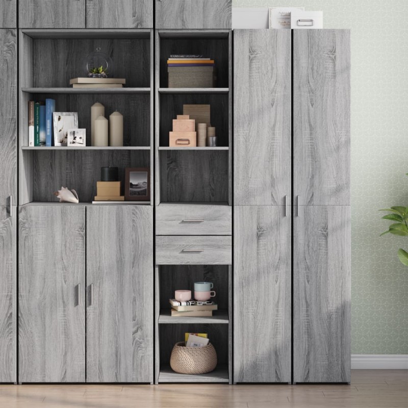 vidaXL Highboard Grau Sonoma 40x42,5x185 cm Holzwerkstoff vidaXL Highboard Grau Sonoma 40x42,5x185 cm Holzwerkstoff