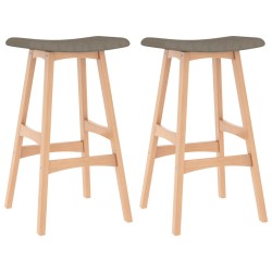 Barhocker 2 Stk. Taupe Stoff