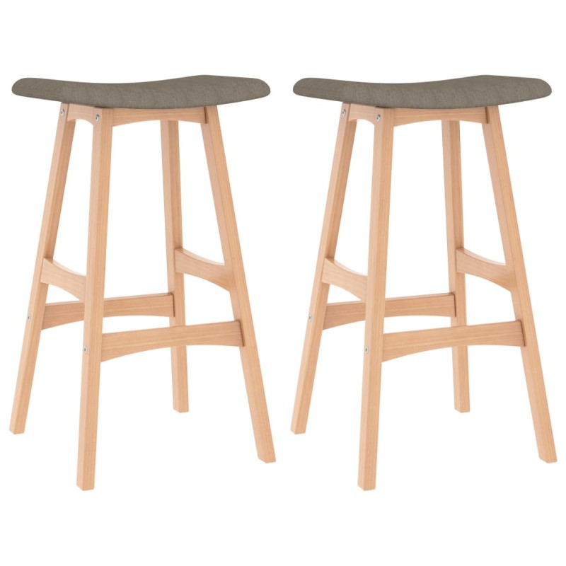 Barhocker 2 Stk. Taupe Stoff Barhocker 2 Stk. Taupe Stoff