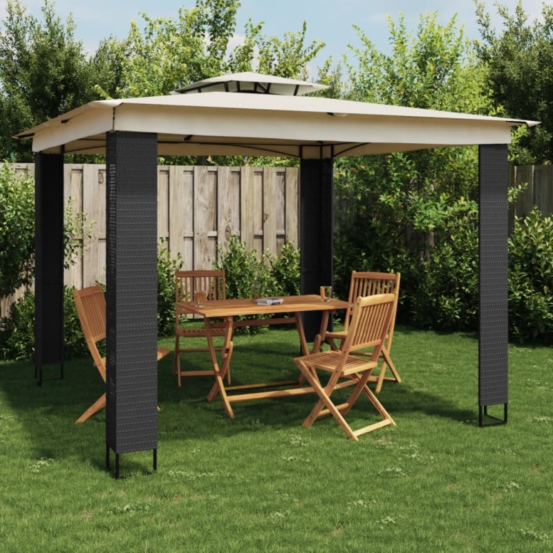 vidaXL Pavillon mit Doppeldach Creme 2,94x2,94 m Stahl vidaXL Pavillon mit Doppeldach Creme 2,94x2,94 m Stahl