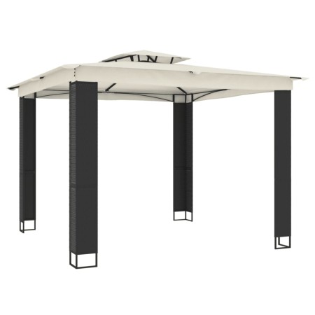 vidaXL Pavillon mit Doppeldach Creme 2,94x2,94 m Stahl