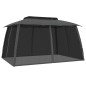 vidaXL Pavillon mit Doppeldach & Netzwänden Anthrazit 3,93x2,93m Stahl vidaXL Pavillon mit Doppeldach & Netzwänden Anthrazit 3,93x2,93m Stahl