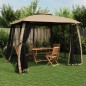 vidaXL Pavillon mit Doppeldach & Netzwänden Taupe 2,93x2,93 m Stahl vidaXL Pavillon mit Doppeldach & Netzwänden Taupe 2,93x2,93 m Stahl