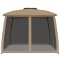 vidaXL Pavillon mit Doppeldach & Netzwänden Taupe 2,93x2,93 m Stahl vidaXL Pavillon mit Doppeldach & Netzwänden Taupe 2,93x2,93 m Stahl