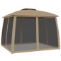 vidaXL Pavillon mit Doppeldach & Netzwänden Taupe 2,93x2,93 m Stahl vidaXL Pavillon mit Doppeldach & Netzwänden Taupe 2,93x2,93 m Stahl