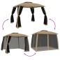 vidaXL Pavillon mit Doppeldach & Netzwänden Taupe 2,93x2,93 m Stahl vidaXL Pavillon mit Doppeldach & Netzwänden Taupe 2,93x2,93 m Stahl
